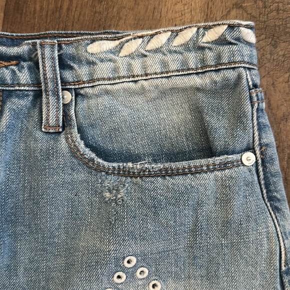 Denim Shorts Blank NYC the Barrow embroidered cut off shorts size 28 - Picture 3 of 11